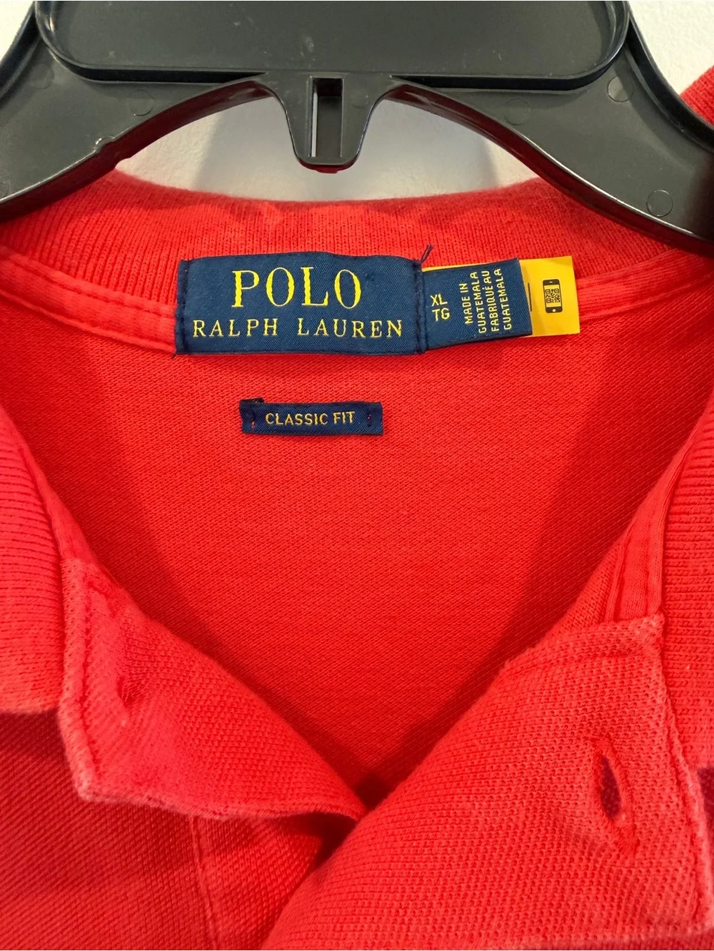 Polo by Ralph Lauren Men's Red Polo Tshirt Classic Fit & Navy Pony Logo sz XL